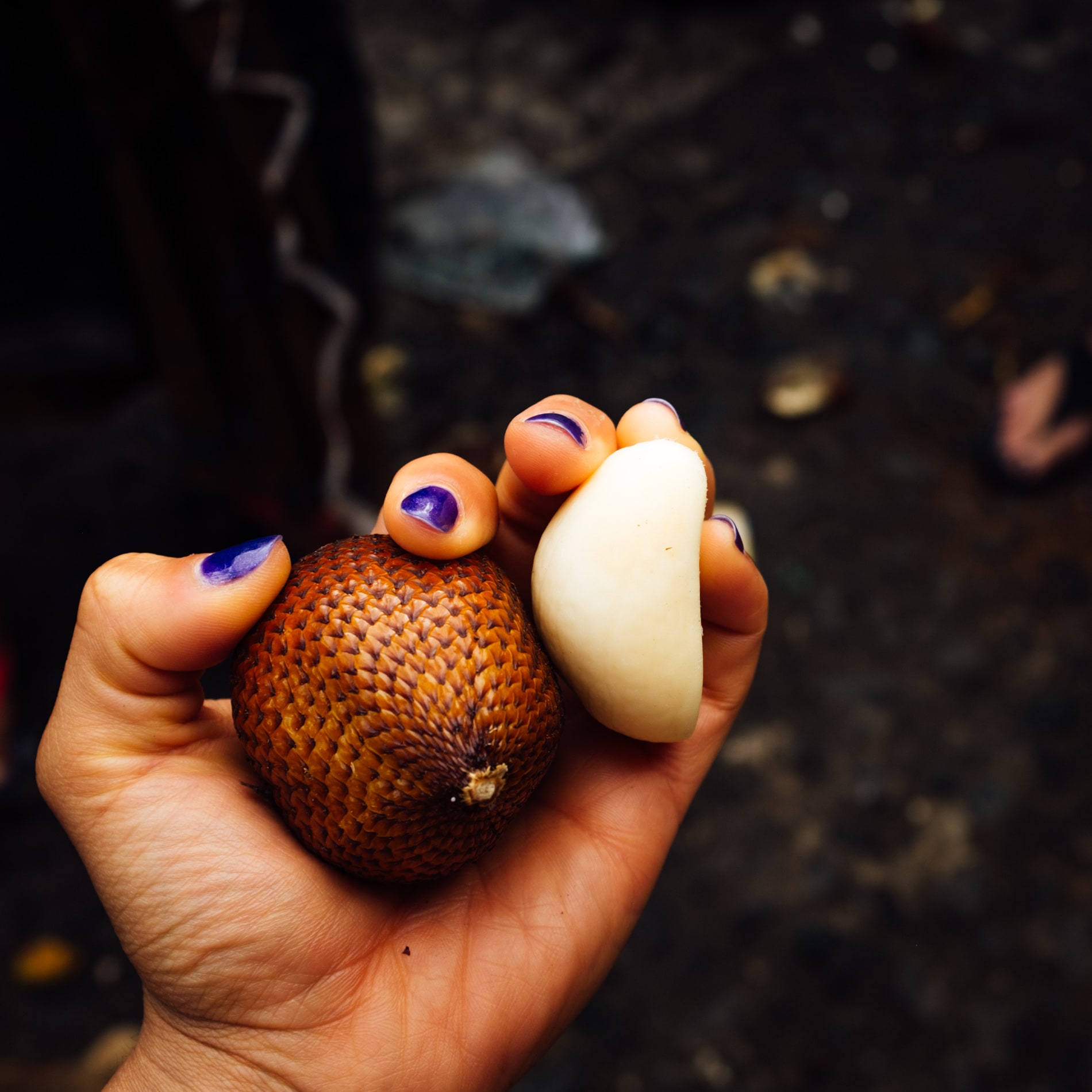 before taking a bite